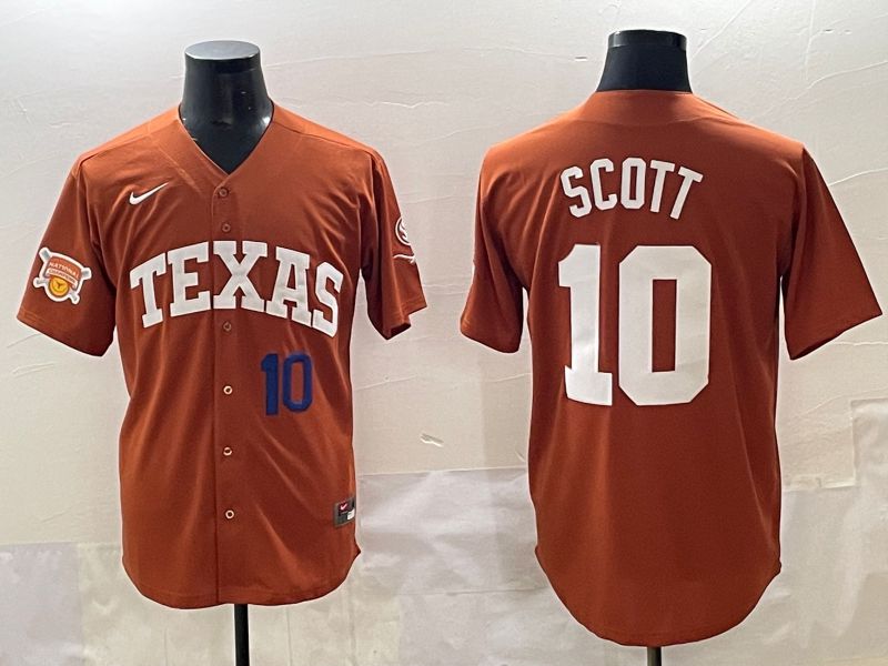 Men Texas Longhorns #10 Scott brown Nike joint Name NCAA 2025 Jersey style 42
